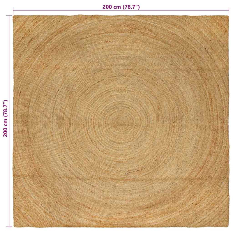 Solid Colour Standard Area Rug, Square 200 cm