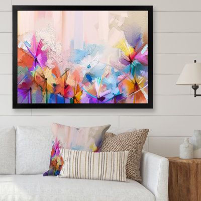«Abstract Paintbrush Spring Flower Bouquet IV», reproduction d'art sur toile traditionnelle