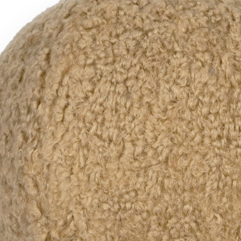 Poodle Ball Throw Pillow, Square 10", Latte