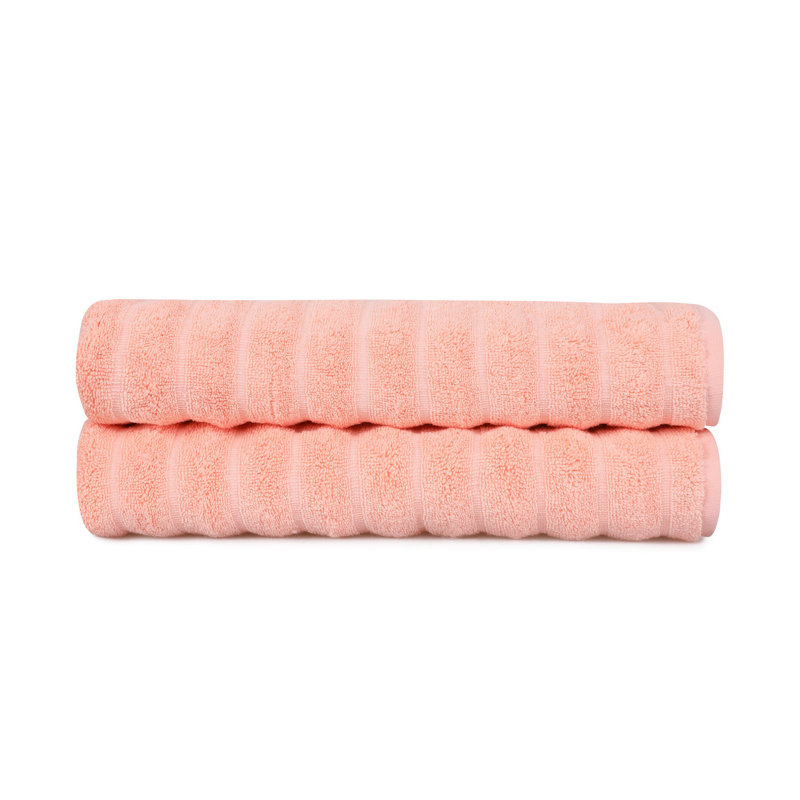 Ensemble de 2 essuie-mains 100% coton 2 pièces, Rose clair