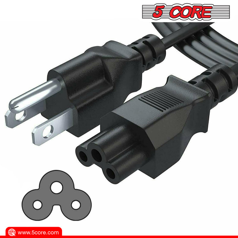 5 Core AC Power Cord 10 Ft 3 Prong Extension Adapter 16AWG/2C 125V 13A US Polarized Male- Female
