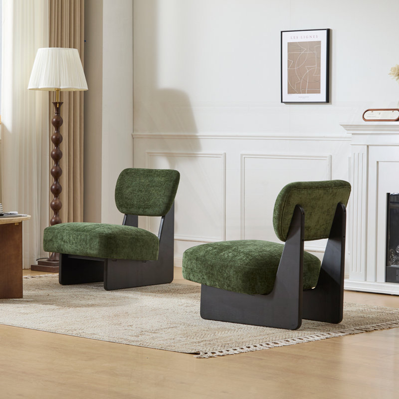 Ensemble de 2 chaises longues modernes, Vert, Noir
