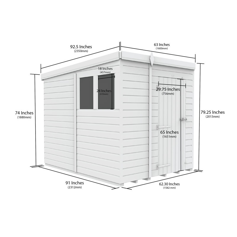 5x8 Pent Composite Shed