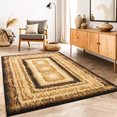 7 pi 10 po X 3 tapis avec des tons multicolores, polypropylène, abstrait, idéal pour les maisons modernes, tapis colorés, espaces de vie