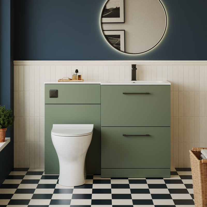 Arno 1105 mm Bathroom Vanity, Satin Green