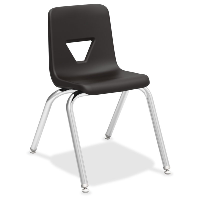 Chaise de classe empilable, Noir, H 18 po