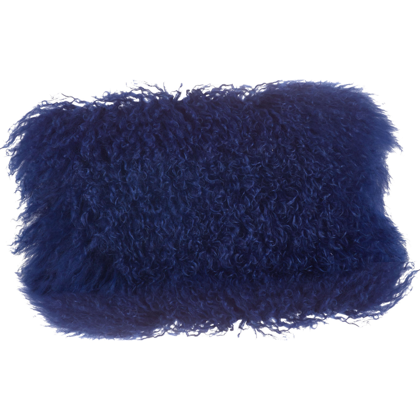 Iyana Wool Lumbar Throw Pillow, Cobalt Blue, 12"H x 20"W