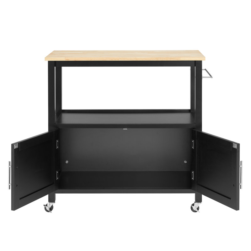 Penka 36 " W Kitchen Cart, Black
