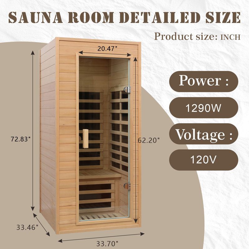 Sauna à infrarouge lointain, une personne en pruche