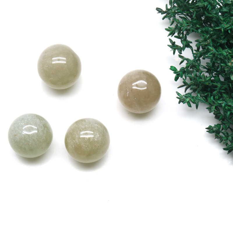 Natural Polished Gemstone Sphere, Decorative Accent, Smooth Ball Home Decor, 23mm, Light Green