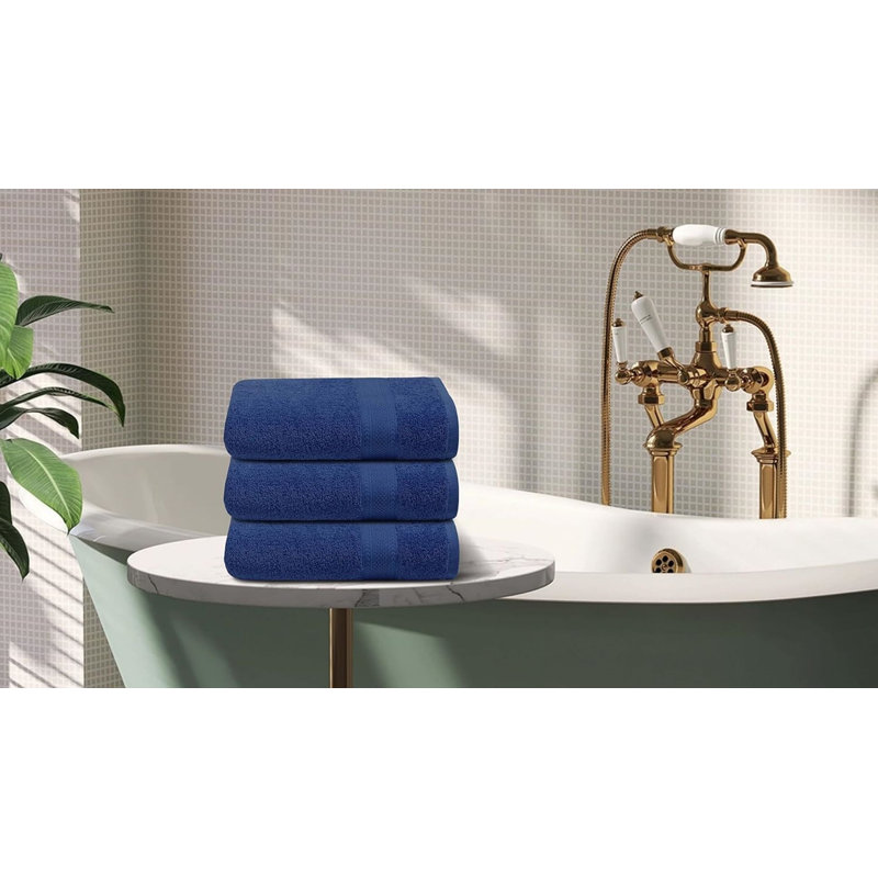 Juane Cotton Bath Towel, Navy