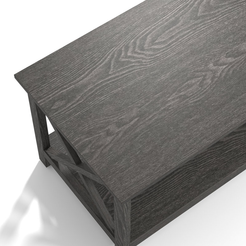 Table basse avec rangement Nora, Gris foncé