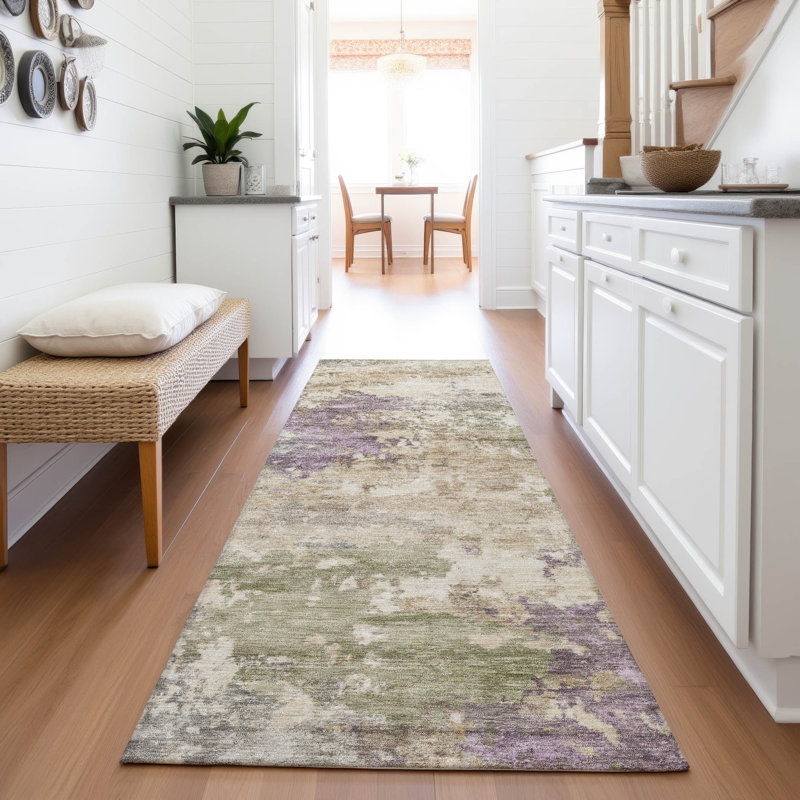 Machine Washable Indoor/Outdoor Xhevrie Beige Rug, Runner 2'3" x 7'6"