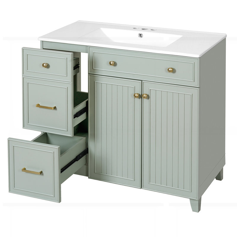 36" bathroom vanity with ceramic sink, Vert