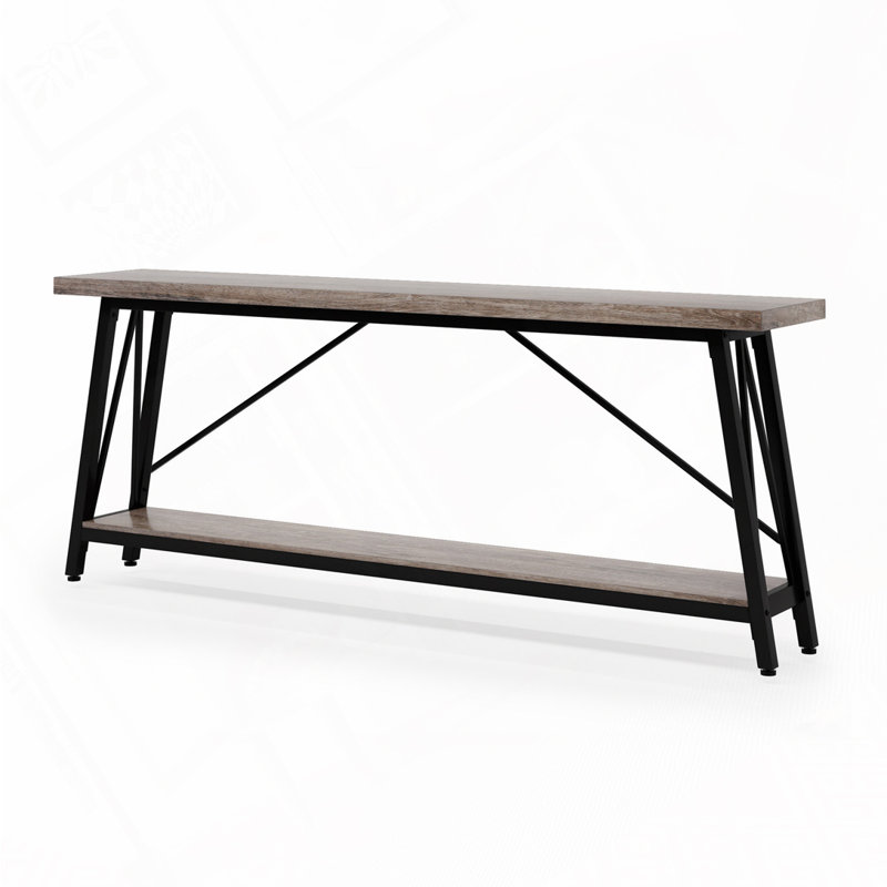 70.9" Extra Long Industrial Console Table, Gray