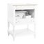 Meuble-lavabo de 61 cm avec lavabo en céramique, rangement de style rétro, tablette ouverte et 2 tiroirs, - Vasque lisse avec trou antidéversement pour un nettoyage facile