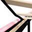 Structure de lit grand tapissier rose - sans sommier, facile à assembler, 41,16 po Haut, base à lattes de bois, taille en tissu de lin avec ressort de tête de lit nécessaire, installation, hauteur, 65,23 lb-1339985476-1339985474