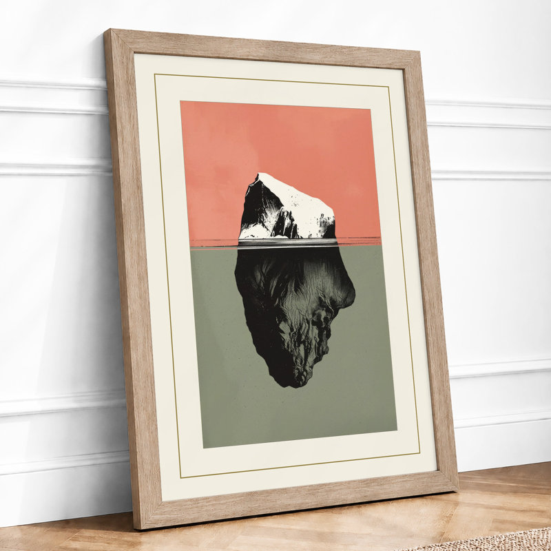 Stone and Sky Minimalist - Framed Print, Oak, A3 - 42.0 x 29.7 cm