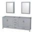Base de meuble-lavabo double autoportante de 79 po avec armoires à pharmacie Sheffield-31336920