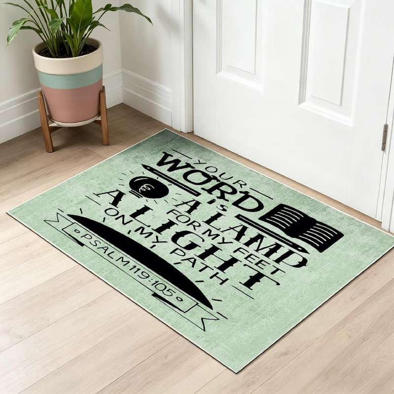 Tapis transparent clair lavable à la machine avec lettrage pour nouveau tapis, Rectangle 32" x 47"