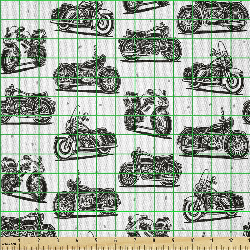 David-Nelson Motorcycle Drawings Multi-purpose Fabric