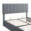 Lit plateforme tapissier avec système de rangement hydraulique-1493590040
