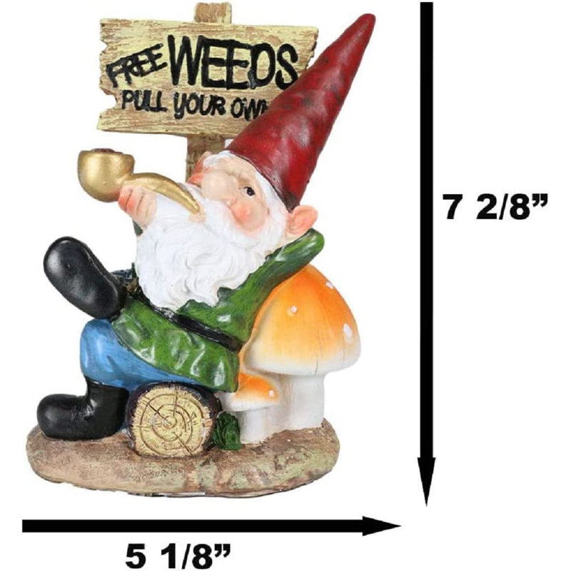 Figurine Ellieanna Mr Gnome Grandpa Relaxing on Toadstool