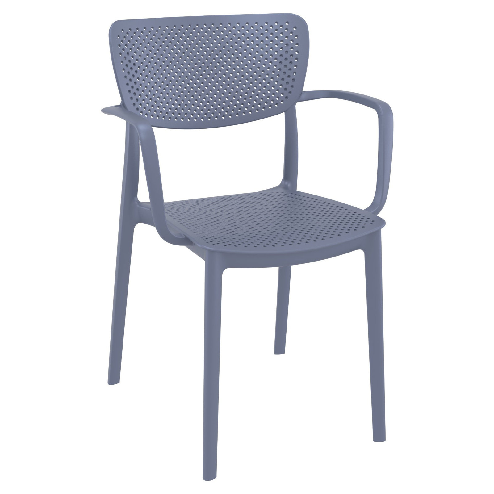 Farrah 3-Piece Square Patio Bistro Set with Stackable Chairs, Dark Gray