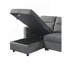 Canapé-lit modulaire réversible en velours gris foncé 81,5 po avec méridienne de rangement et poche latérale-703259086
