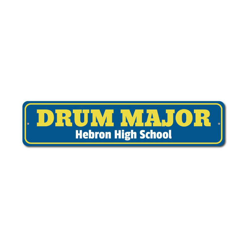 Plaque en aluminium Drum Major, H 4 po x l 18 po x P 0,04 po