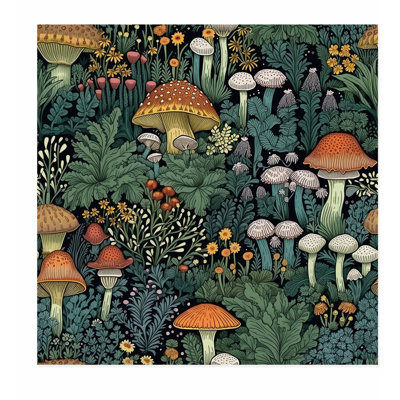 «Botanical Cottagecore Forest Mushroom IX Cottage», reproduction d'art non encadrée