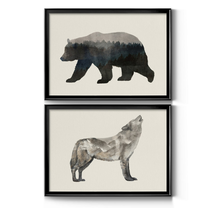 The Wilderness II - ensemble de 2 peintures encadrées, Noir, H 24,5 po x l 37 po x P 1 po