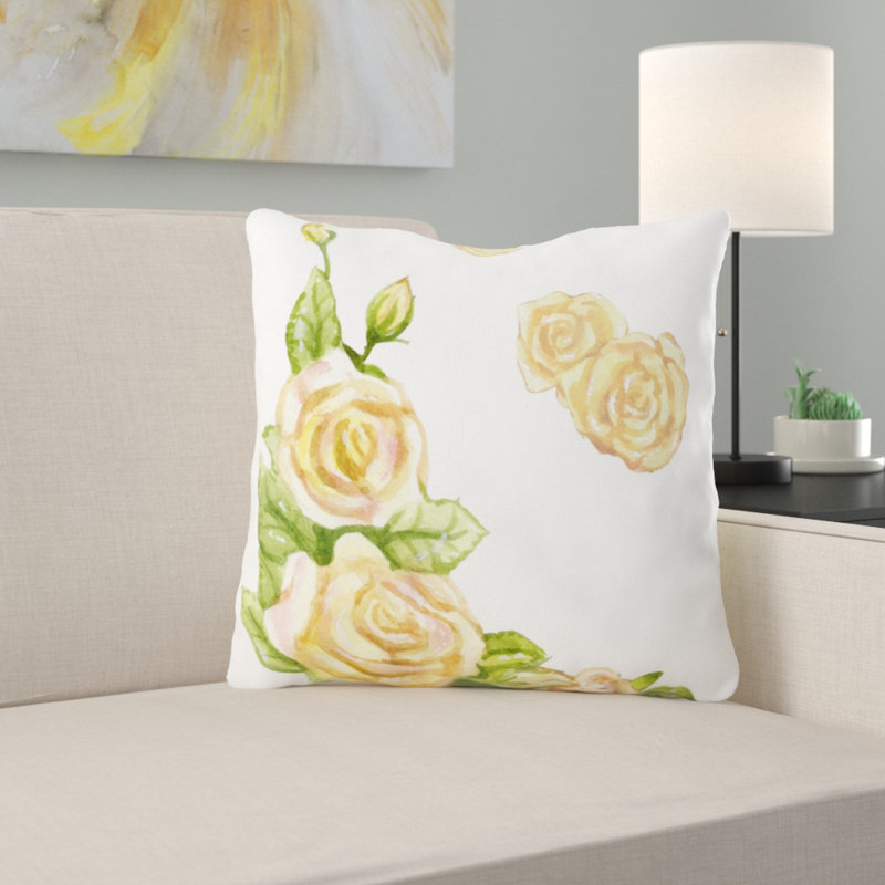 Housse et insert de coussin d'extérieur carré Mcdougall Rose, Microsuède, Intérieur