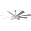 Ventilateur de plafond chromé moderne à intensité variable 72 po avec lumières et télécommande Nimbella-1848337232