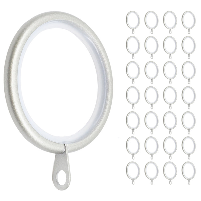 Meriville 14 Pcs 1.5-Inch Inner Diameter Metal Curtain Rings With Eyelets, Fits Up To 1 1/4-Inch Rod (Set Of 28 With Insert)