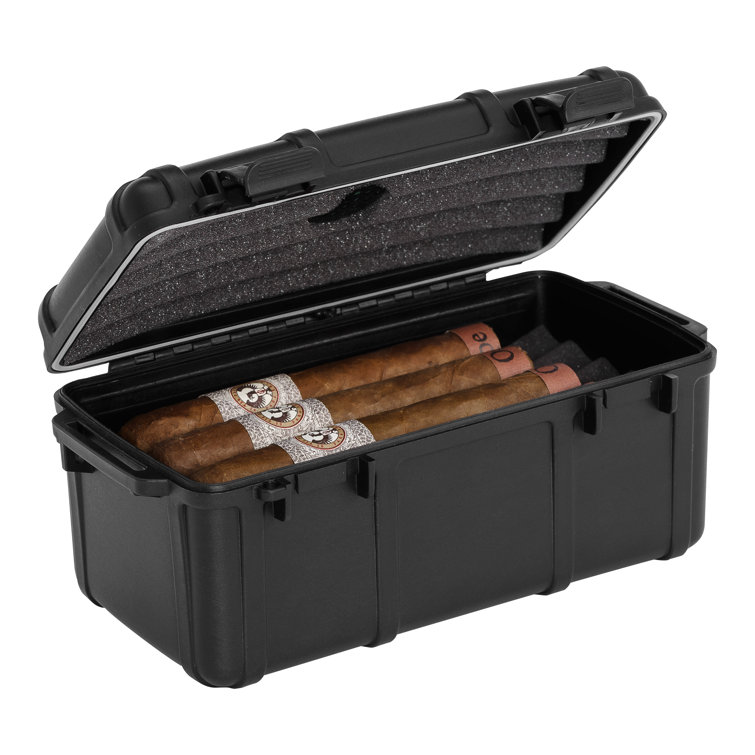 Waterproof Travel Cigar Humidor Case - Holds up to 20 Cigars - with Ac
