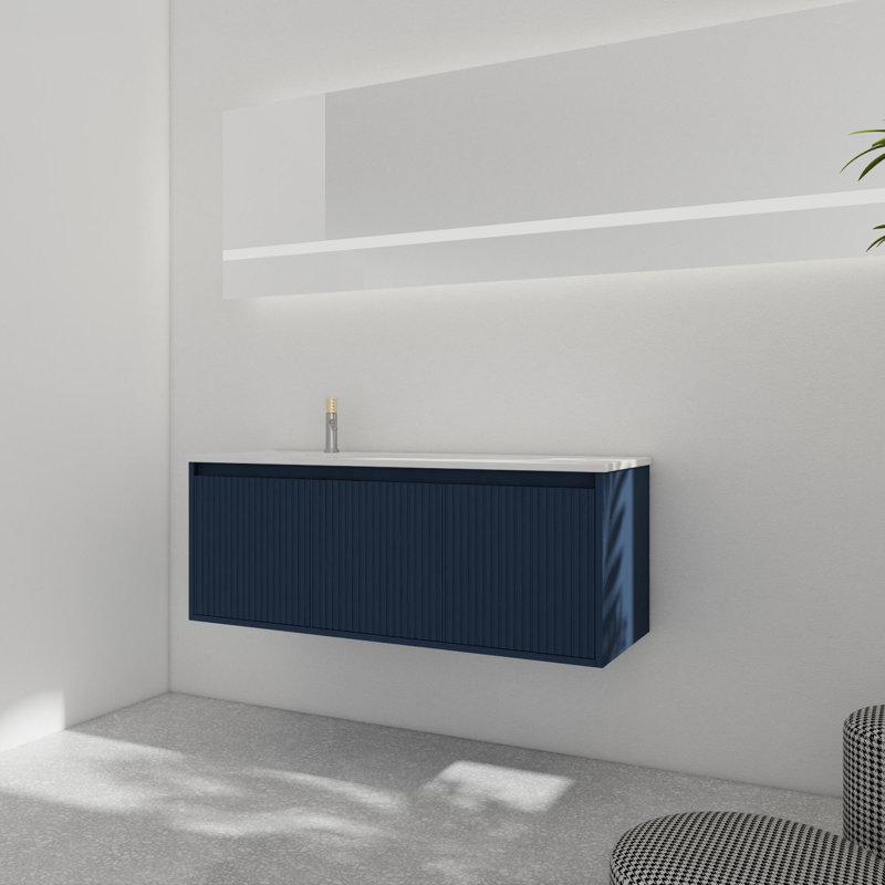 Meuble-lavabo mural simple 47,6 po avec plateau en résine