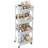 4-Tier Plastic Rolling Utility Cart with Handle, Multi-Functional Storage Trolley, Living Room, Kitchen, Movable Storage Organizer with Wheels-114210617-114210616