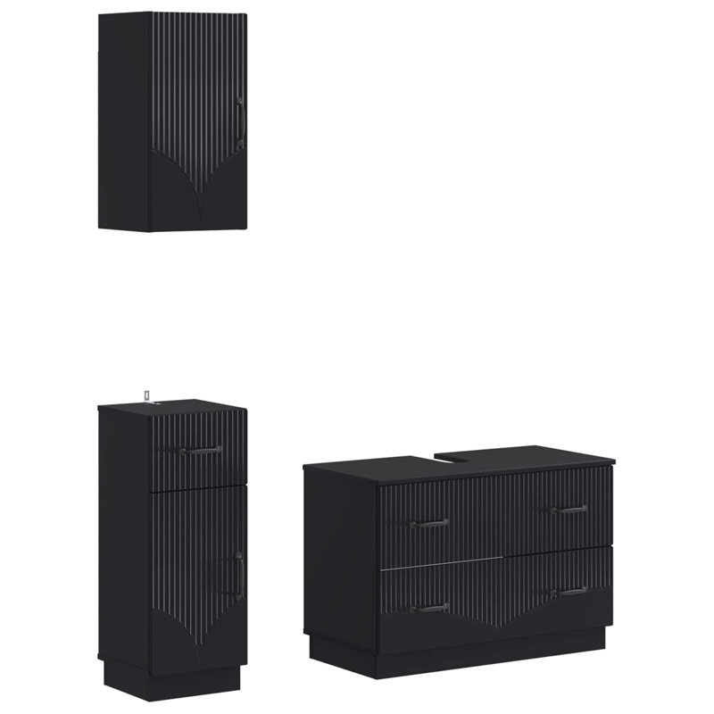 Bathroom Storage Furniture Set, Black