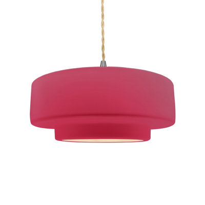 Luminaire suspendu tambour 1 lumière Gela