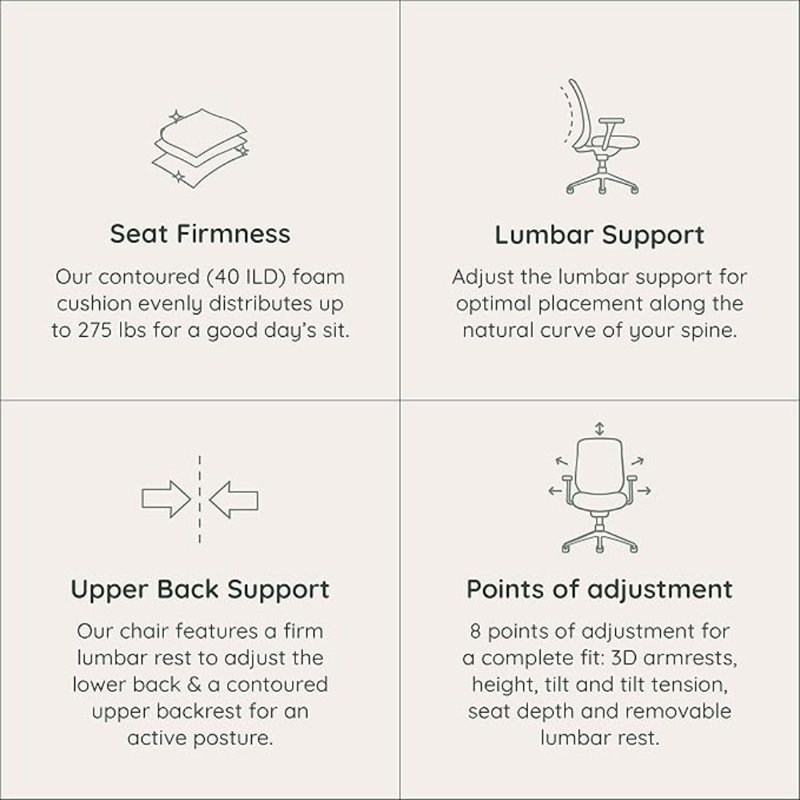 Branch Ergonomic Chair - A Versatile Desk Chair With Adjustable Lumbar Support, Breathable Mesh Backrest, And Smooth Wheels - Experience Optimal Comfort And Support