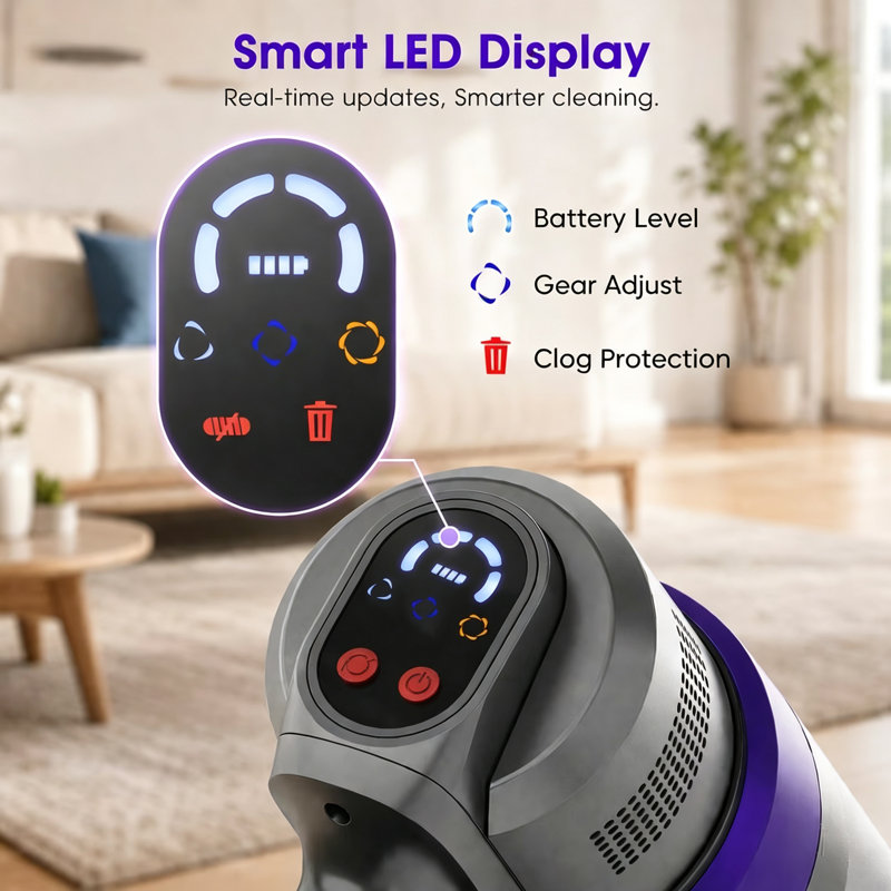 WHALL Cordless Stick Vacuum, 45min Runtime for Home & Carpet