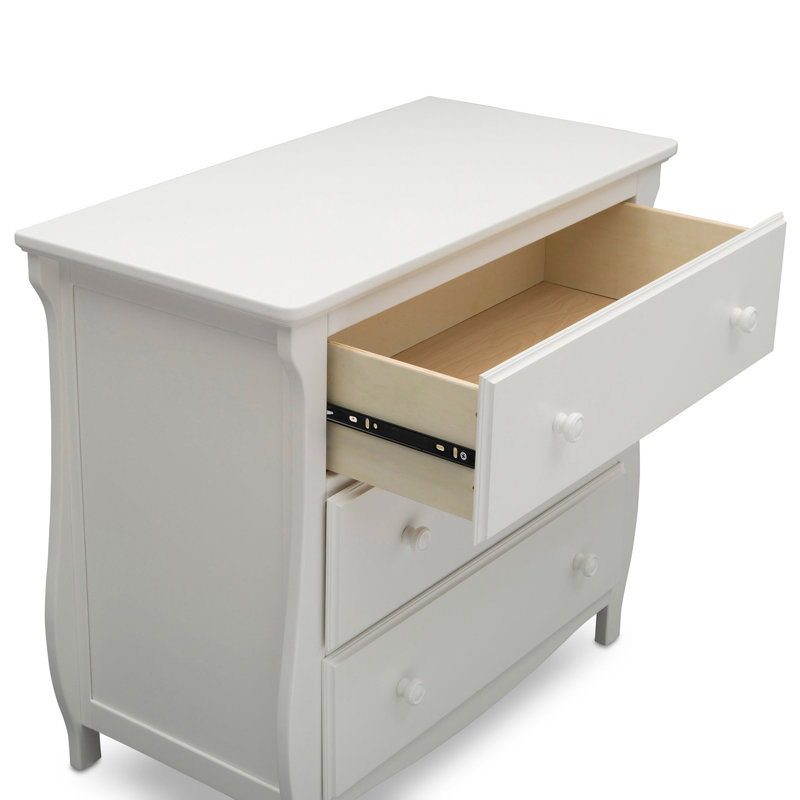 Commode Delta Children Lancaster à 3 tiroirs avec table à langer et tiroirs emboîtables, Blanc