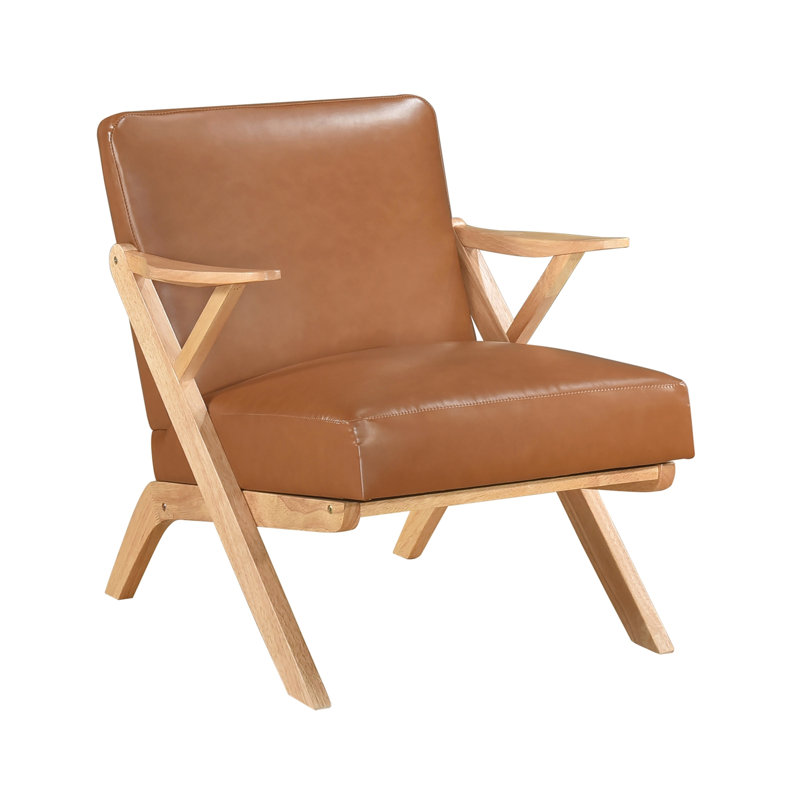 Chaise d'appoint moderne tapissier 1pc, Brun, Naturel