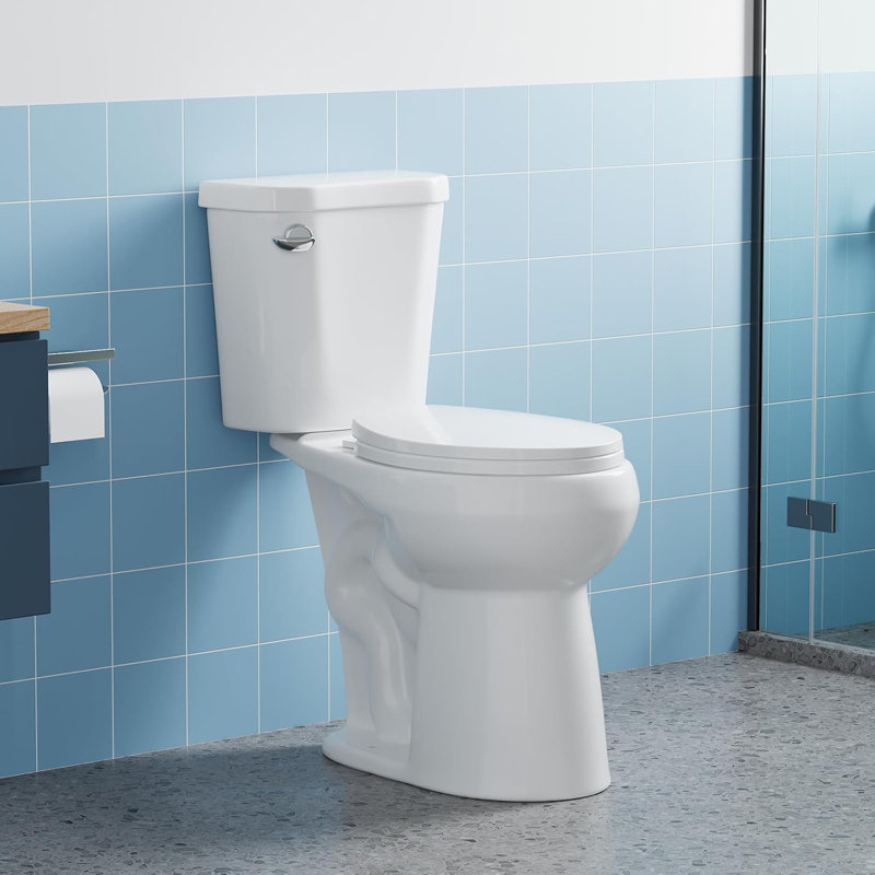 Toilette 19 pièces deux pièces, toilette compacte à cuve ronde avec levier latéral, chasse d'eau avec siège et quincaillerie incluse