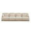 Canapé 131 places confortable en chenille à imprimé léopard de 131 po, bord à pampille délicat, canapé modulaire à la mode moderne, dossier et siège ergonomiques, assemblage facile, siège profond pour le salon, café beige