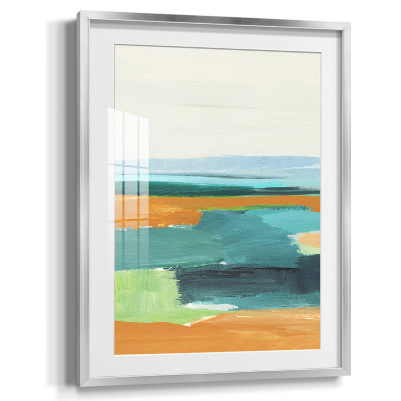Shifting III, reproduction encadrée, Blanc, Papier avec cadre argenté
