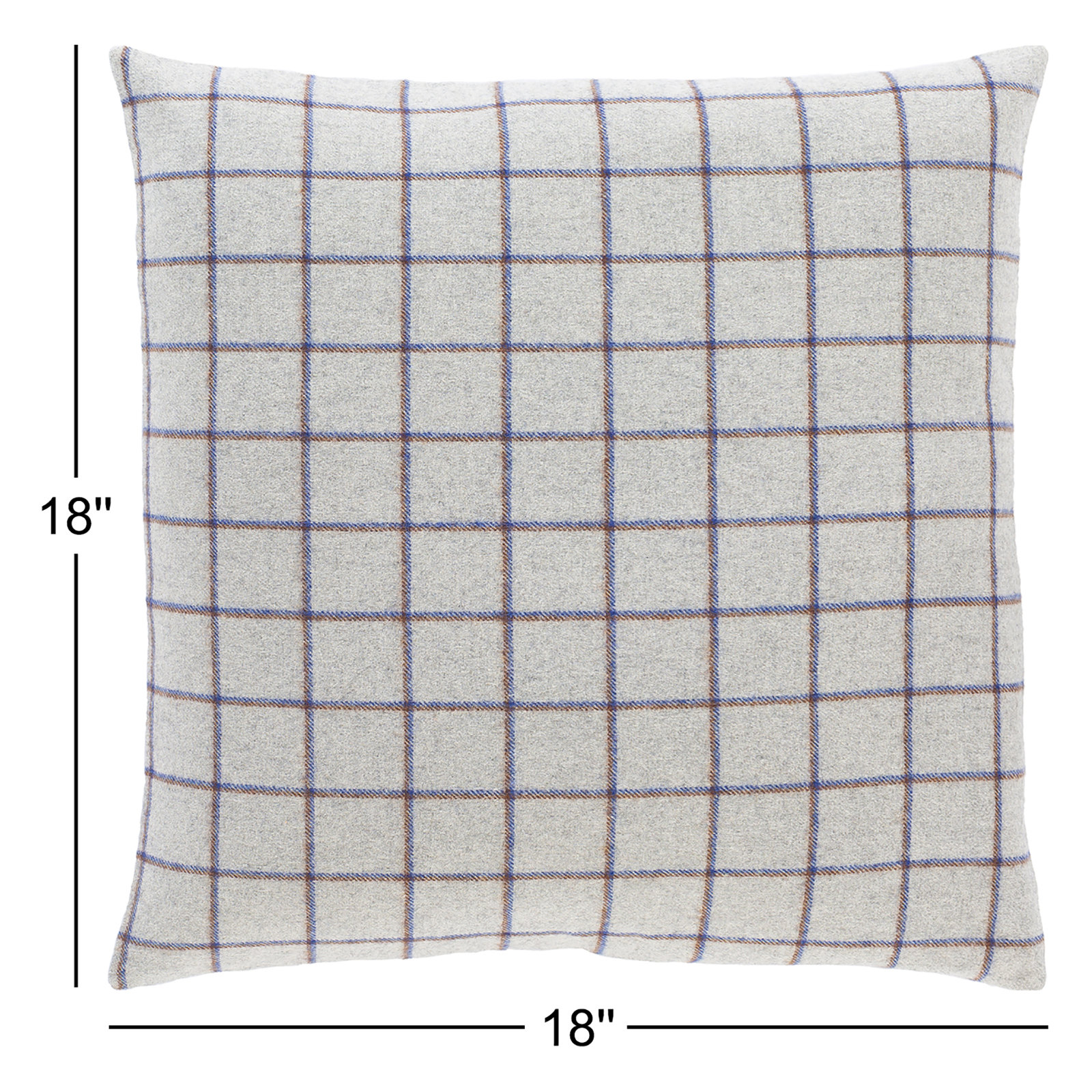 Saratoga Plaid Wool Throw Pillow, 18" x 18", Down