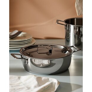 360 Cookware 8.5 inch Fry Pan with Short Handles, Stainless Steel, Oven Safe, Ergonomic Handles