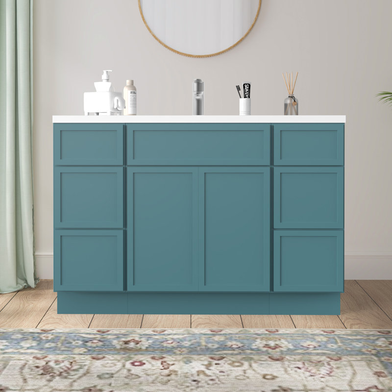 Base de meuble-lavabo simple 48 po seulement, Sarcelle